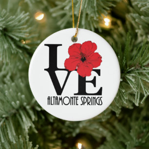 KÄRLEK Altamonte Vår Red Hibiscus Julgransprydnad Keramik