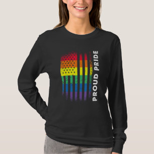 Kärlek America Flagga Rainbow Proud Gay Lgbtq Lgbt T Shirt
