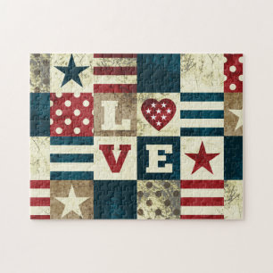 Kärlek America Patriotic Pussel