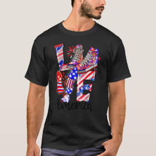 Kärlek America Shoes Tie Dye Fireworks American 4: T Shirt