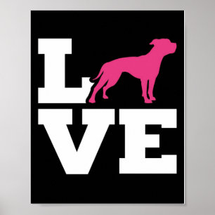 KÄRLEK American Bulldog Gift Hundälskare Gift Poster