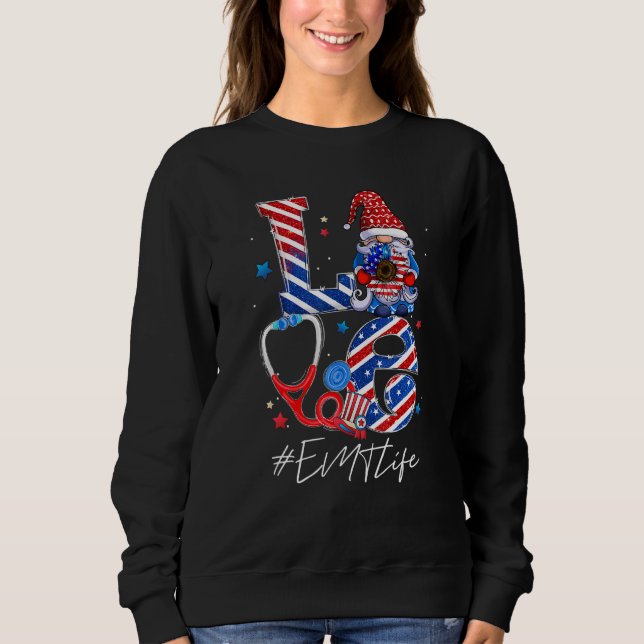 Kärlek American Emt Life SCrub Nursing Student 4th T Shirt (Framsida)