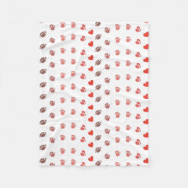 Kärlek American Football - Gridiron Fläkt Heart Fleecefilt