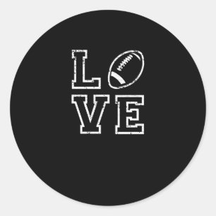 Kärlek American Football Valentines Day Gift Runt Klistermärke
