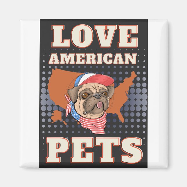 KÄRLEK AMERICAN PETS MAGNET (Framsidan)