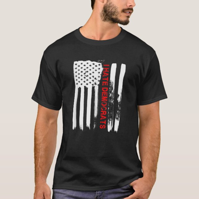 Kärlek Amerika I Hate Demokratischen USA flagga Gi T Shirt (Framsida)