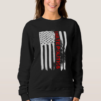 Kärlek Amerika I Hate Politik Funny USA flagga T Shirt