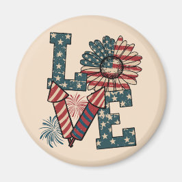 KÄRLEK Amerika Independence day Magnet