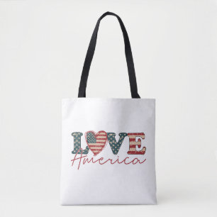 KÄRLEK Amerika Independence day Tygkasse