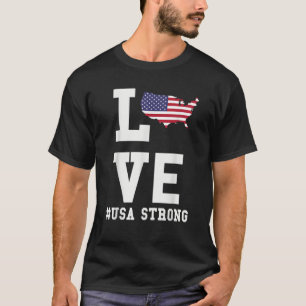Kärlek Amerika Karta Patriotic USA Graphic-design T Shirt