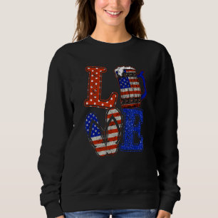 Kärlek Amerika patriotiskt drunkningsöl Lycklig 4: T Shirt