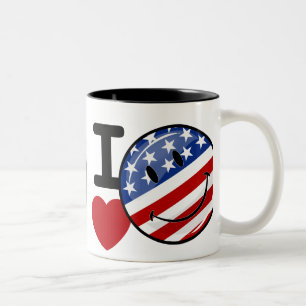 Kärlek Amerika som ler flagga Två-Tonad Mugg