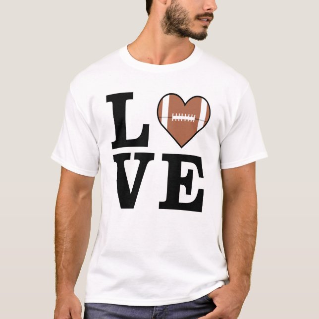 Kärlek Amerikansk Fotboll T Shirt (Framsida)