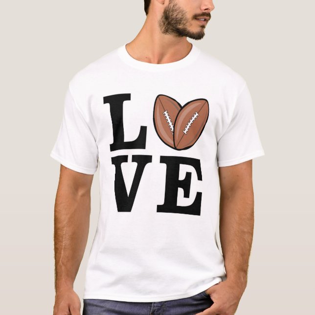 Kärlek Amerikansk Fotboll T Shirt (Framsida)