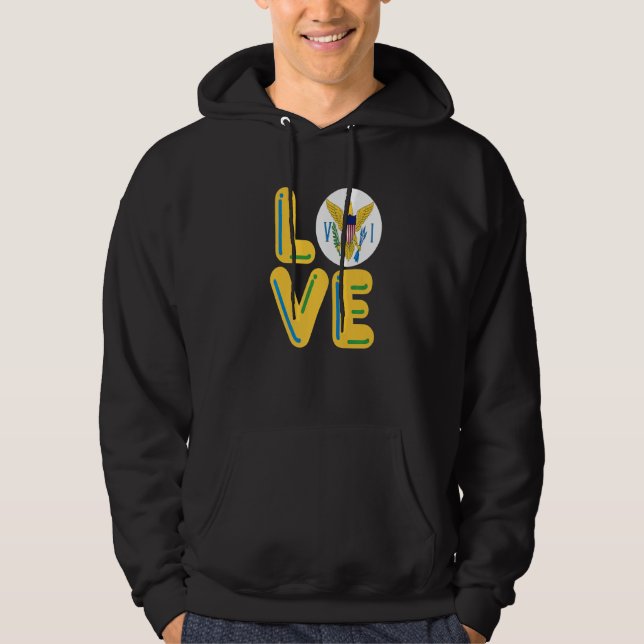 KÄRLEK  Amerikanska Jungfruöarna Hoodie (Framsida)