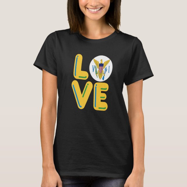 KÄRLEK  Amerikanska Jungfruöarna T Shirt (Framsida)