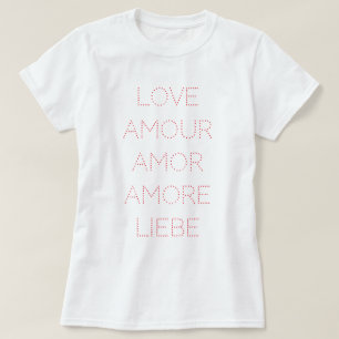 Kärlek Amour Kärlek Amore Liebe, Red, Anpassade T Shirt