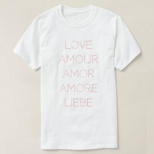 Kärlek Amour Kärlek Amore Liebe, Red, Personlig T Shirt