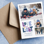 "Kärlek and Light" 3 Photo Collage Lycklig Hanukka Julkort<br><div class="desc">lycklig Hanukkah Photo Helgdag design "Kärlek and Light".</div>