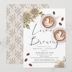 Kärlek andas Cappuccino-Möhippan för kaffe Inbjudningar