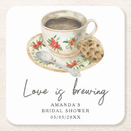 Kärlek andas Möhippa av kaffe Underlägg Papper Kvadrat