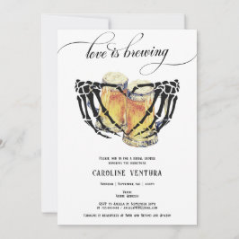 Kärlek andas Skeleton Händer Beer Möhippa Inbjudningar