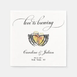 Kärlek andas Skeleton Händer Beer par Shower Pappersservett