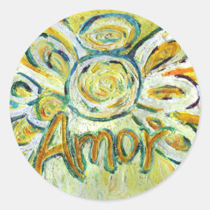 Kärlek Angel inspirational Ord Art Anpassningsbar  Runt Klistermärke