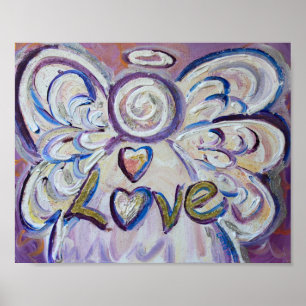 Kärlek Angel inspirational Ord Art Print Poster