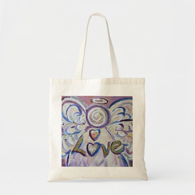 Kärlek Angel Ord Art Anpassningsbar Tote Bag Tygkasse (Framsidan)