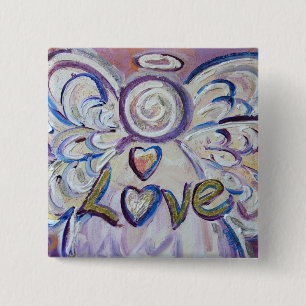 Kärlek Angel Ord Art Button Pendant Pin Knapp