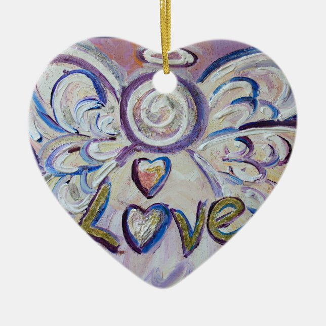 Kärlek Angel Ord Art Gift Helgdag Ornament (Framsidan)