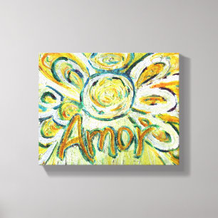 Kärlek Angel Ord Art Painting Wrapped Canvas