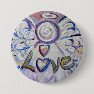 Kärlek Angel Ord Art Pin Pendant Buttons Knapp
