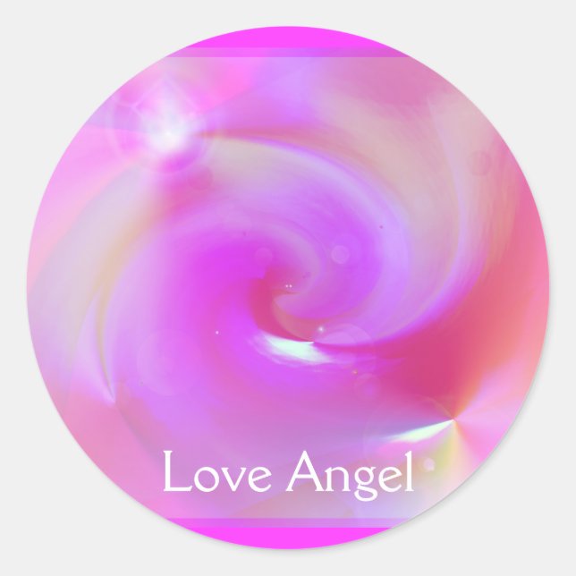 Kärlek Angel Runt Klistermärke (Framsida)