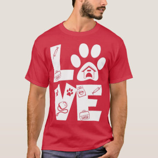 Kärlek Animals Vet Tech Veterinarian T Shirt