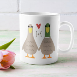 Kärlek Ankor Anpassningsbar Initialer Alla hjärtan Kaffemugg