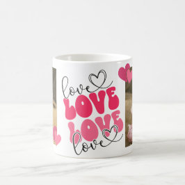 KÄRLEK Anpassningsbar Foton Hearts Alla hjärtans d Kaffemugg