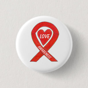 Kärlek Anpassningsbar Hjärtat Awareness Ribbon S Knapp