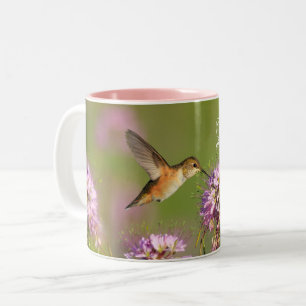 Kärlek Anpassningsbar Hummingbird Blommigt Två-Tonad Mugg