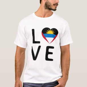 Kärlek - Antigua och Barbuda Flagga T Shirt