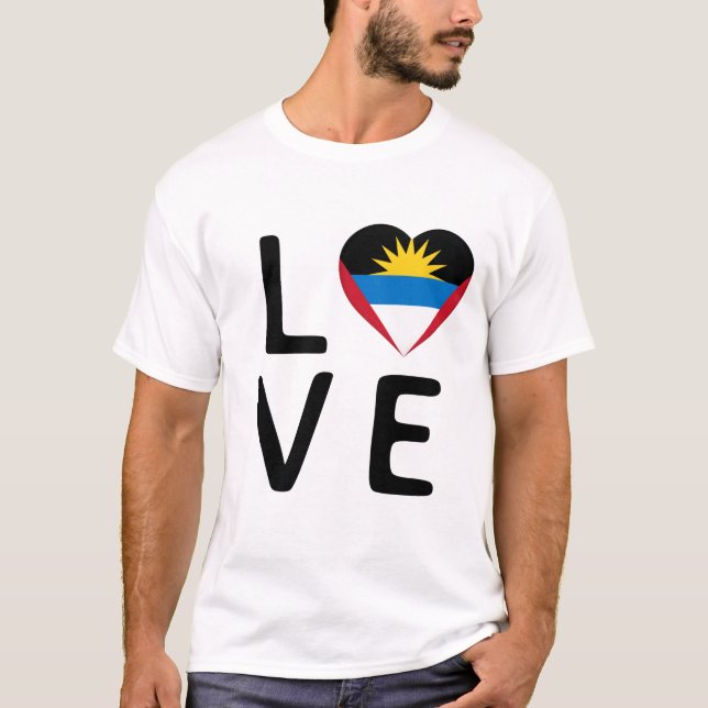 Kärlek - Antigua och Barbuda Flagga T Shirt (Framsida)