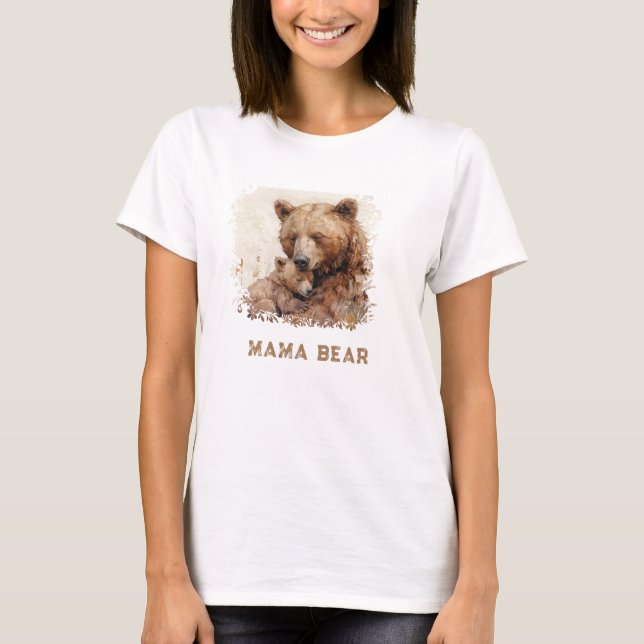 *~* Kärlek AP72 MAMMA BEAR Unge Mors dag Gift T Shirt (Framsida)