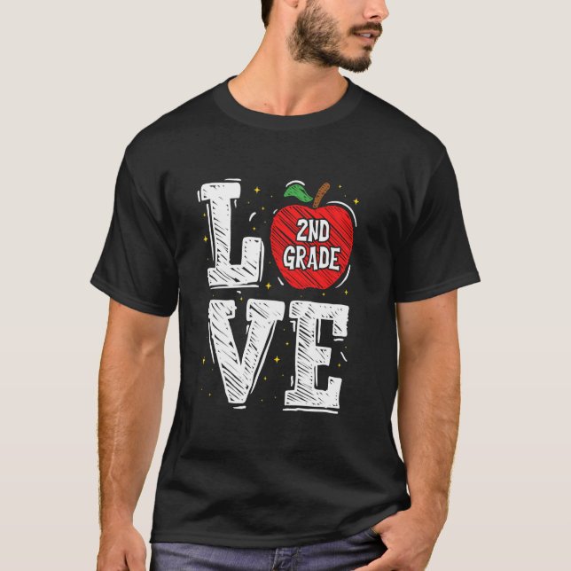 KÄRLEK Apple 2:a Klass-lärarskolan Student T Shirt (Framsida)
