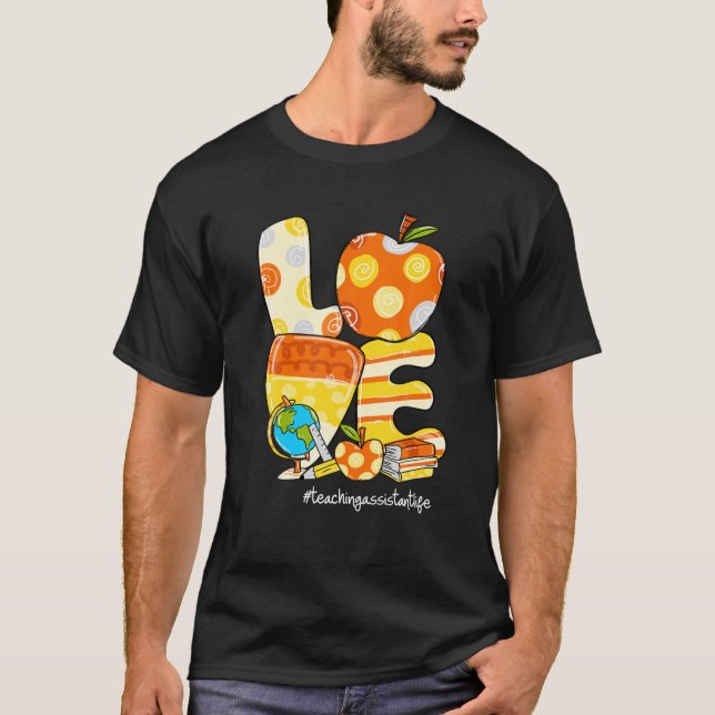 KÄRLEK Apple Candy corn undervisningsassistent Lif T Shirt (Framsida)