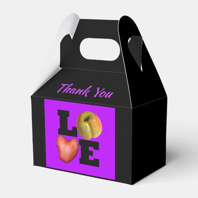 KÄRLEK Apple Heart Potato Namn Tack Favoritbox Presentaskar (Framsidan Sidan)