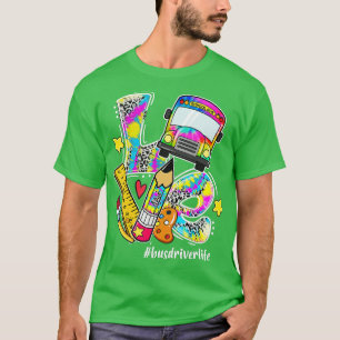 KÄRLEK Apple Tie Dye Buss Driver Life Back to scho T Shirt