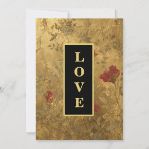 *~ KÄRlek AR66 RSVP QR Vintage Guld Bröllop Inbjudningar