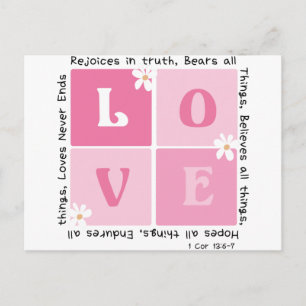 Kärlek är.. 1 Cor 13:6-7 Vykort