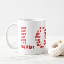 Kärlek är 1 Corinthians 13:4-8 Bible verse Kaffemugg